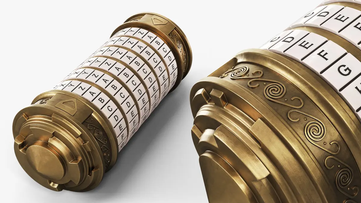 Da Vinci Cryptex Letter Combination Lock Gold 3D model