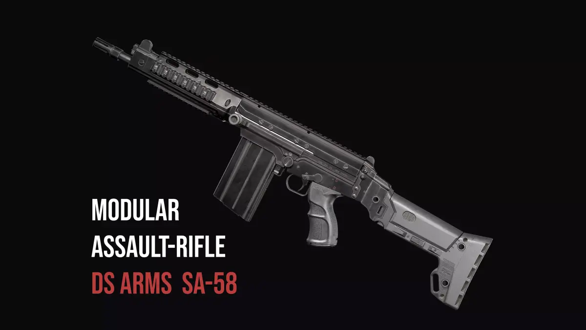 Modular assault rifle DS Arms SA 58 FAL Low-poly 3D model