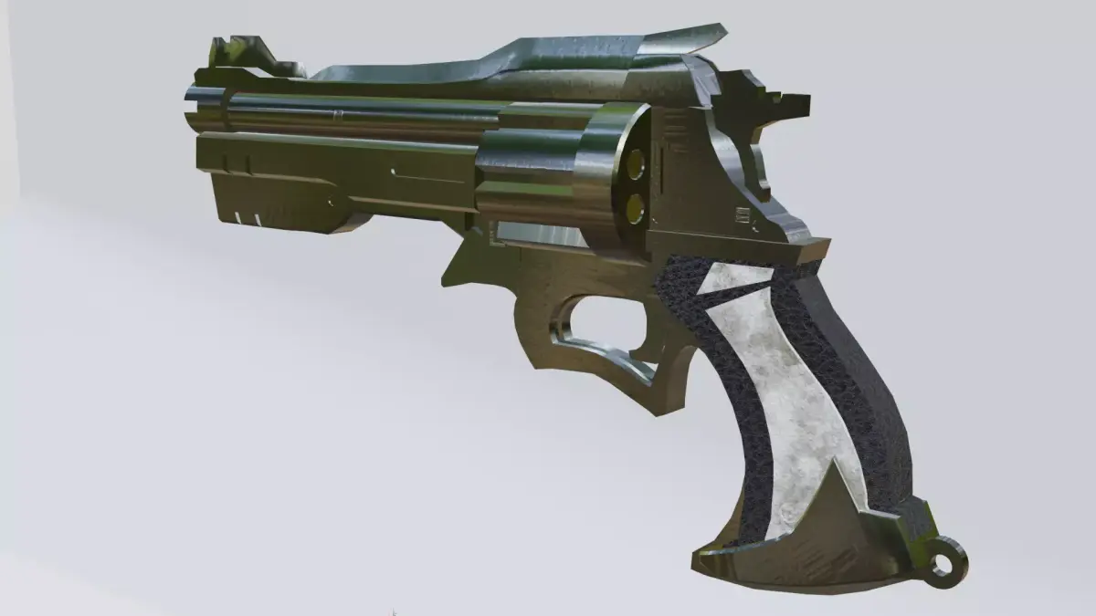 Sci-Fi Tactical Revolver Game Ready Weapon 3D Model Low-poly 3D model
