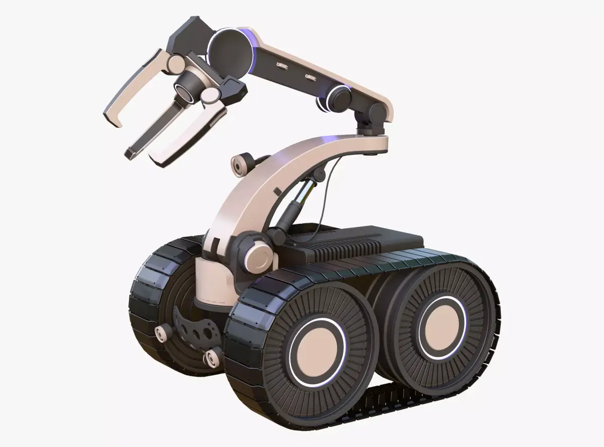 Tracked Mobile Platform with Robot Arm Gripper M1 3D model