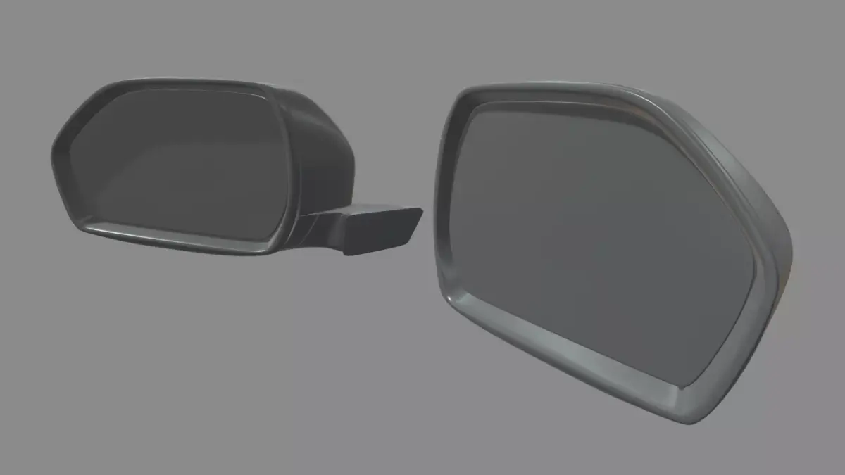 Car Mirror 07 Low-poly 3D model