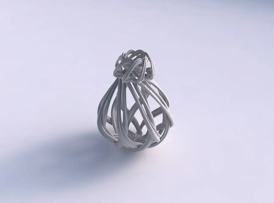 Vase wide creeper twisted with extruded lines and squeezed to... 3D print model 2