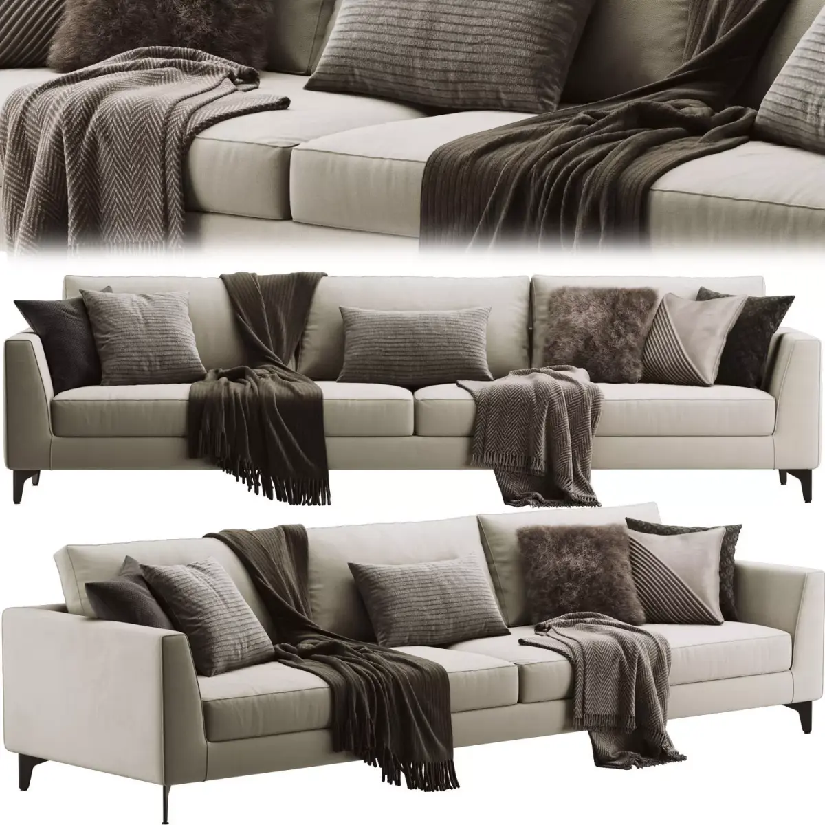 Meridiani Louis Up Sofa 3D model