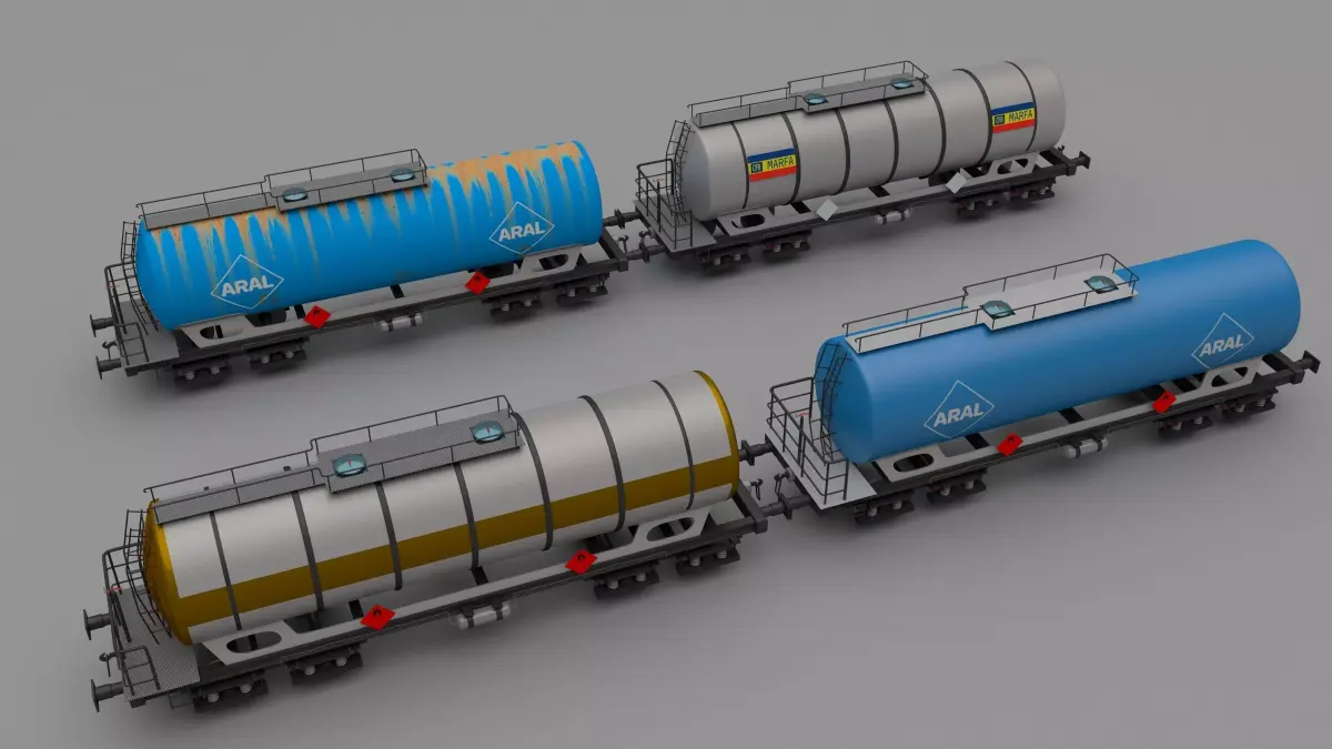 Train tanker collection 3D model
