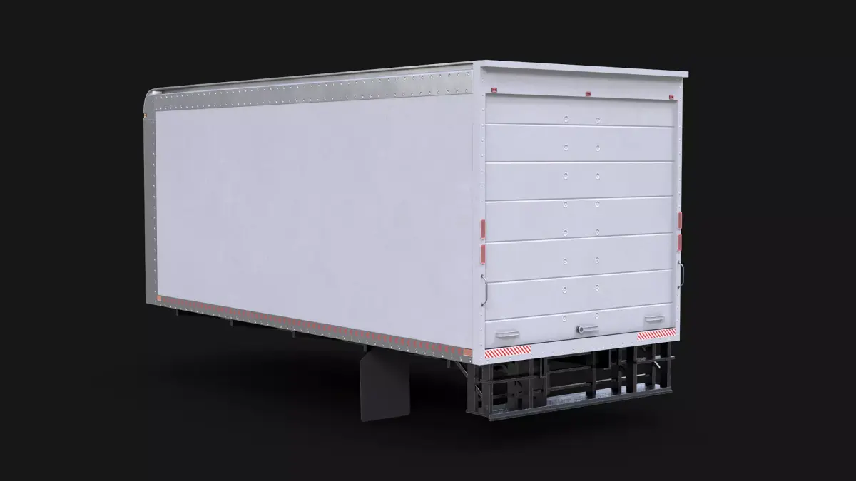US Box Truck Body Low-poly 3D model