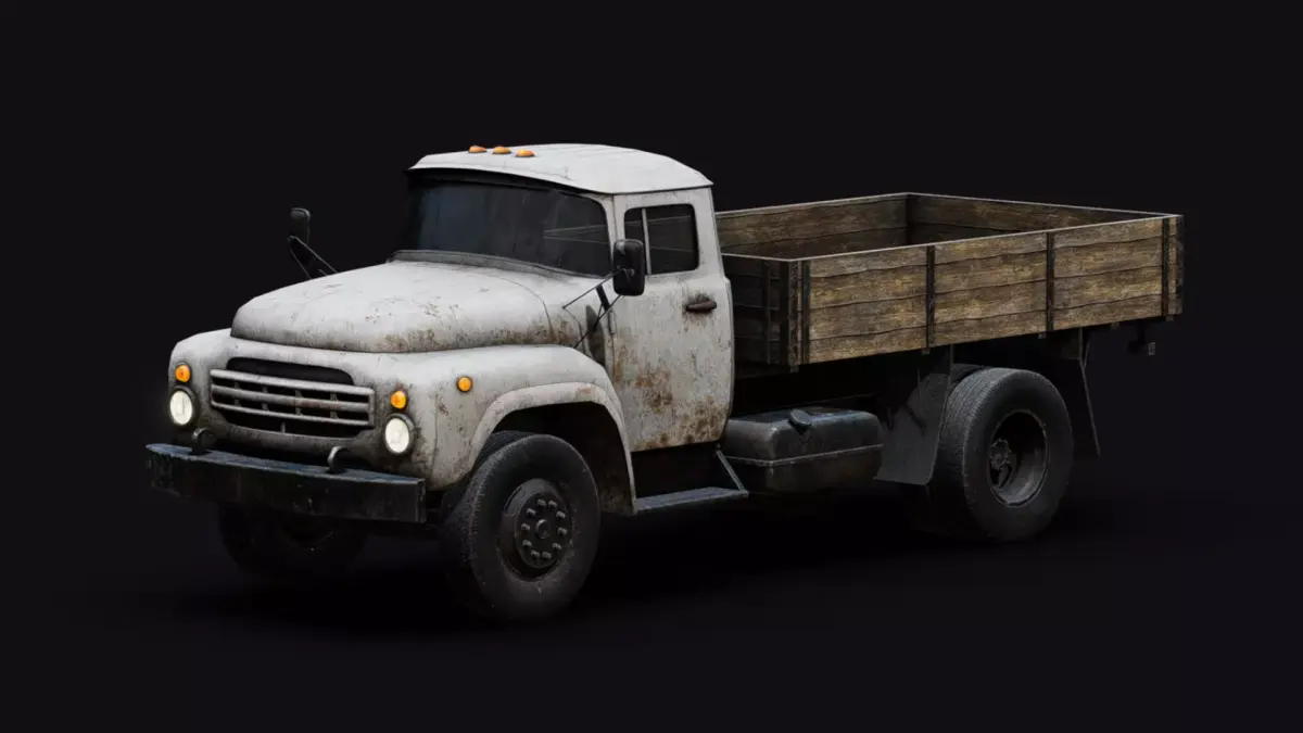 Rusty Old Soviet Truck Low-poly 3D model