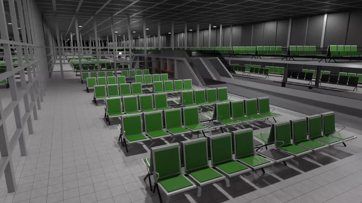 Airport Interior Low-poly 3D model order