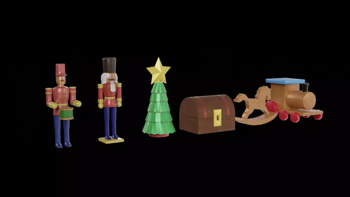 Christmas Toys Low-poly 3D model