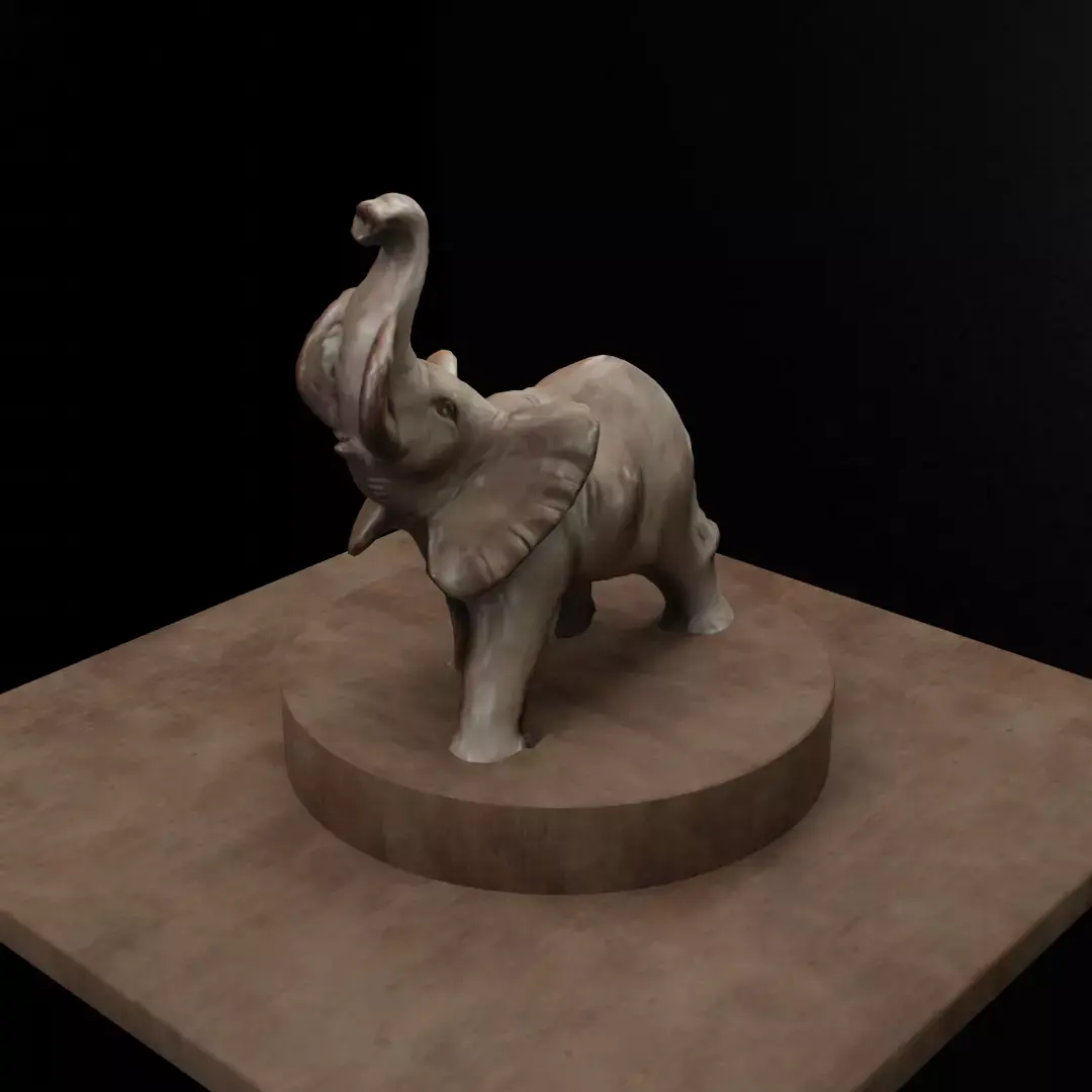 3D Scanned Porcelain Elephant 3D model