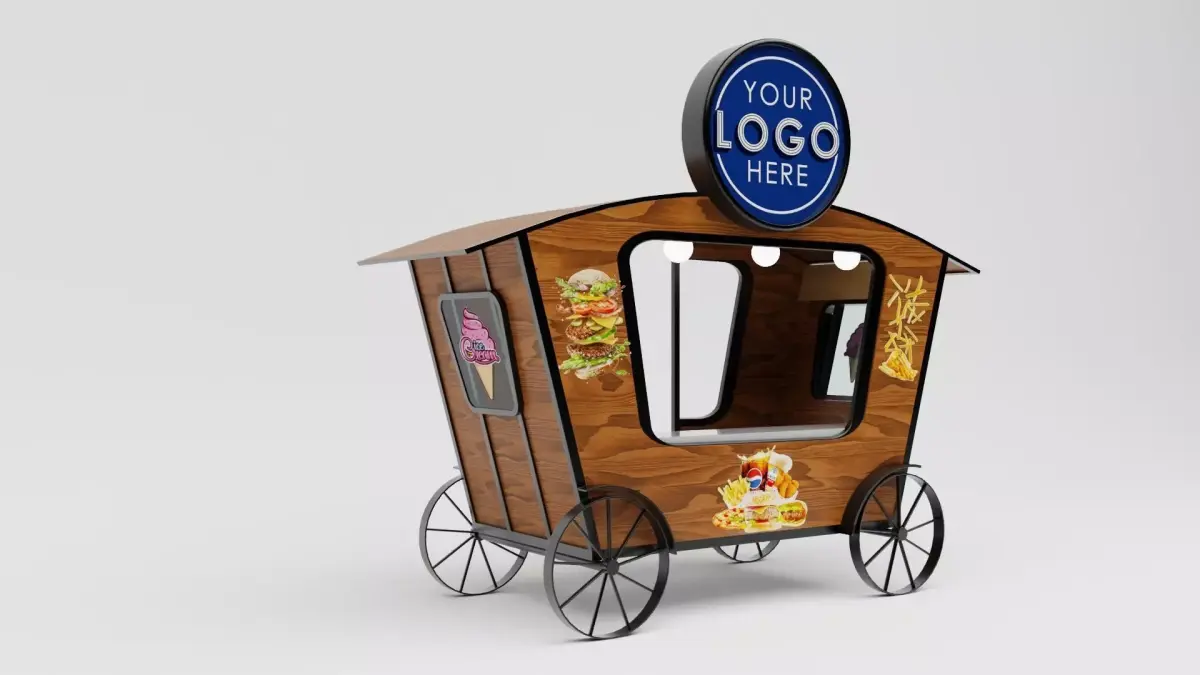 Shop Stop Food Stand Low-poly 3D model