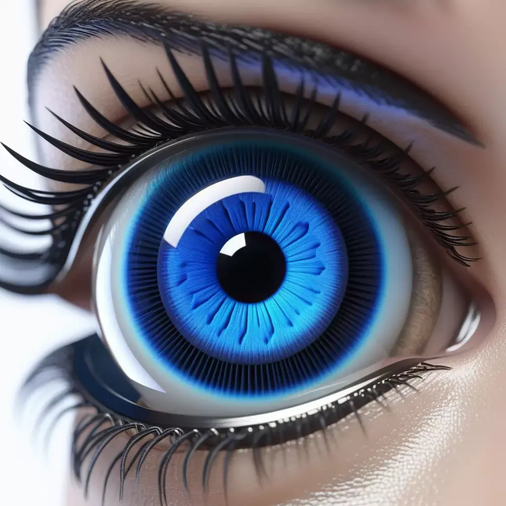 Futuristic Eye Implant Glowing Blue 3D model