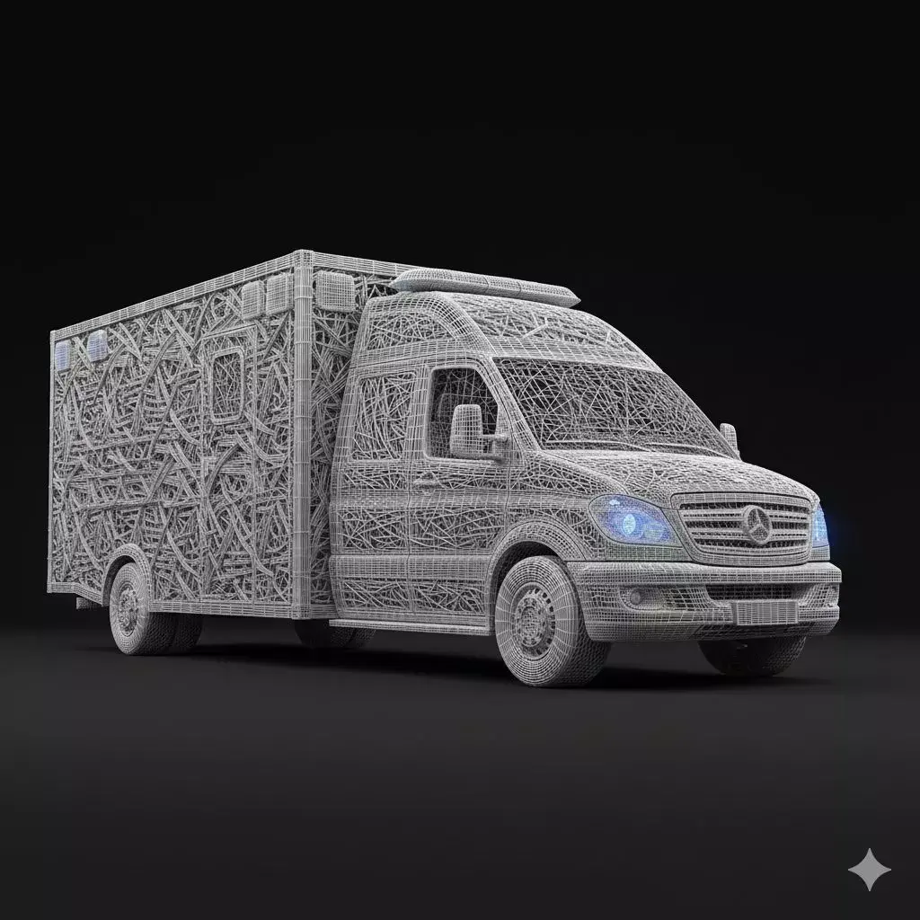 3D Ambulance Emergency Model 3D print model