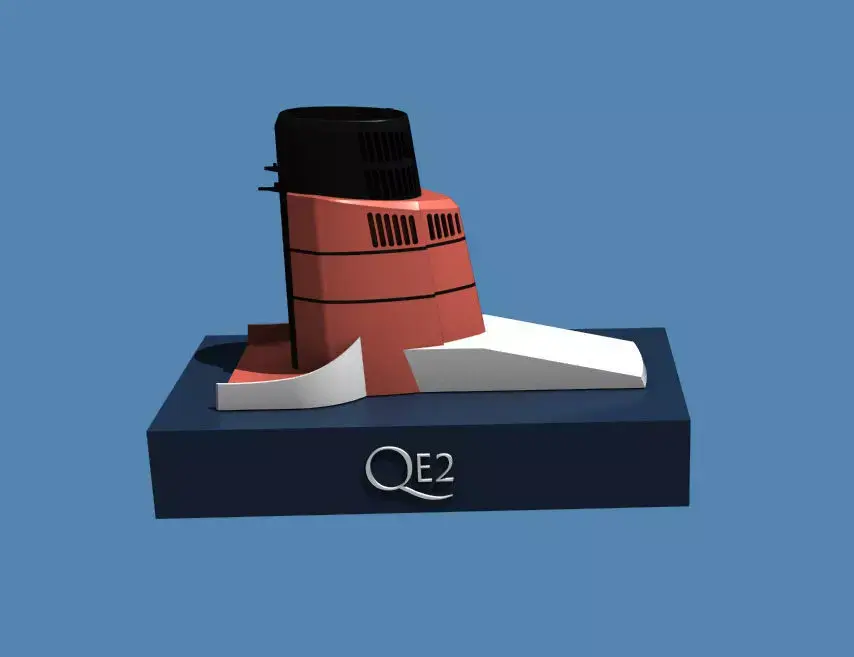 Iconic funnels Queen Elizabeth 2 QE2 3D print model