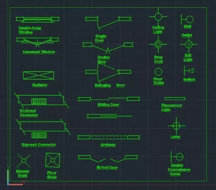 construction drawing symbols 2d Free low-poly 3D model