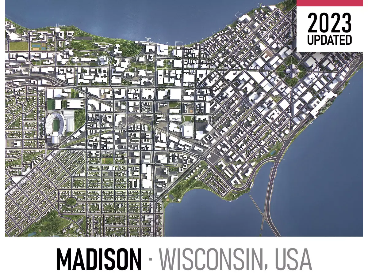 Madison - 3D City Low-poly 3D model