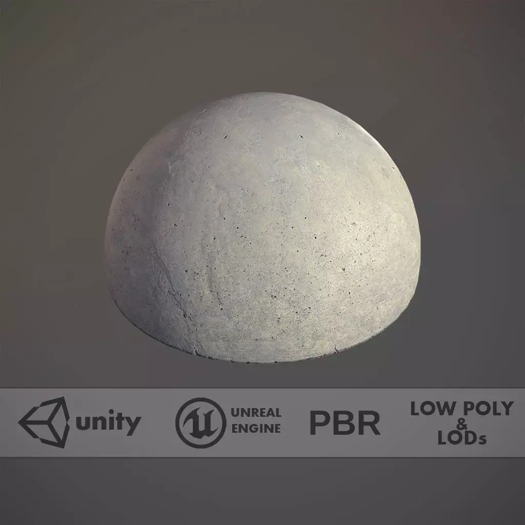 Concrete Hemisphere Barrier pack 1 Three Color Options Free low-poly 3D model