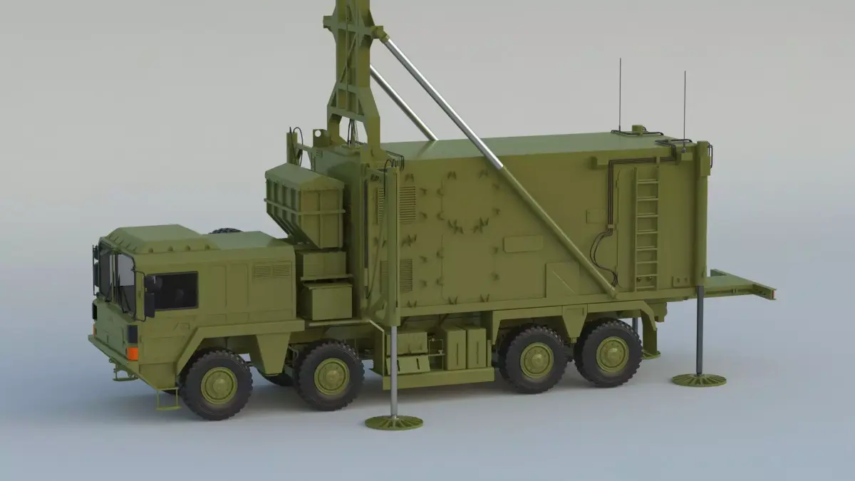 Mobile Tracking Radar Truck 3D model