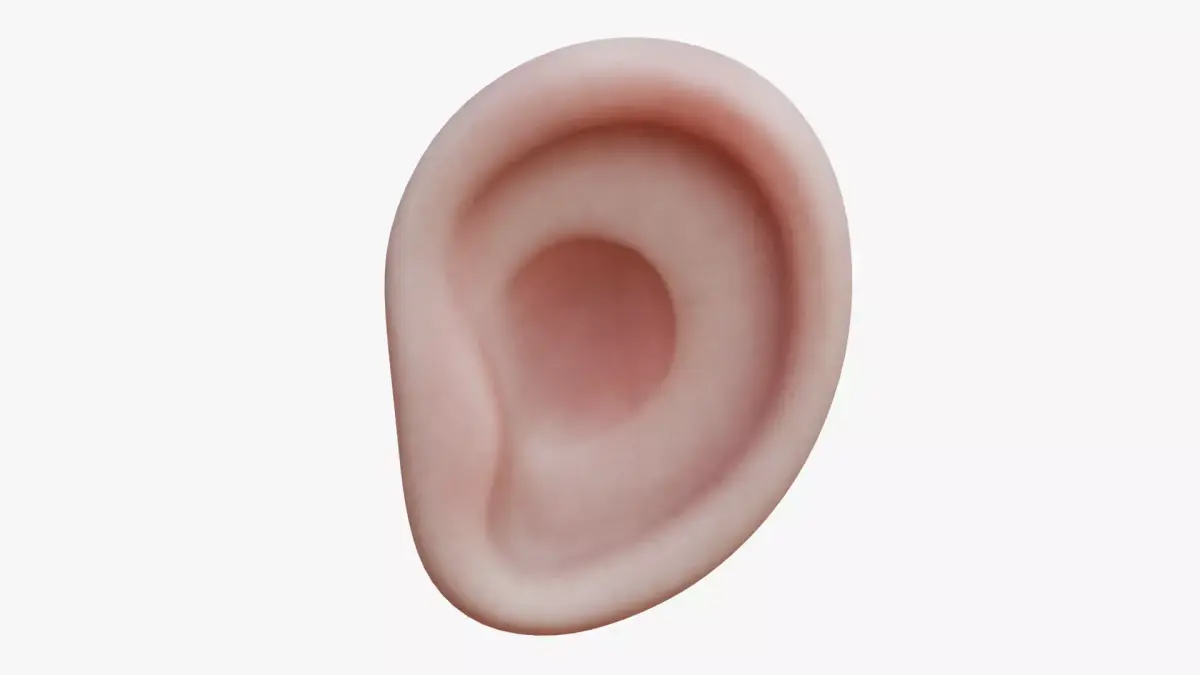 Stylized human ear Low-poly 3D model