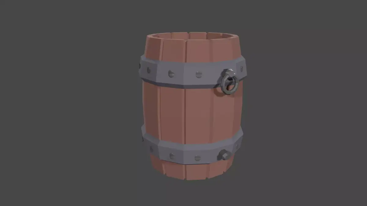Barrel low poly game ready Free low-poly 3D model