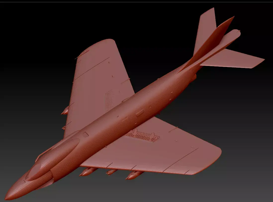 F3h-2 demon fighter Low-poly 3D model