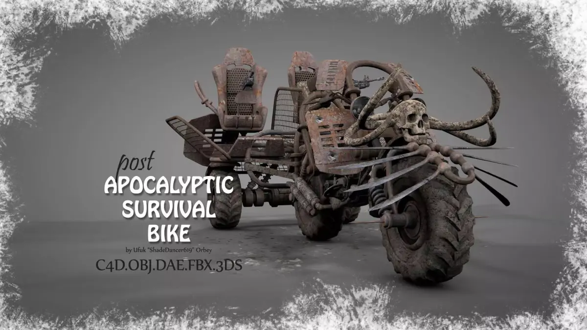 Post Apocalyptic Survival Bike 3D model