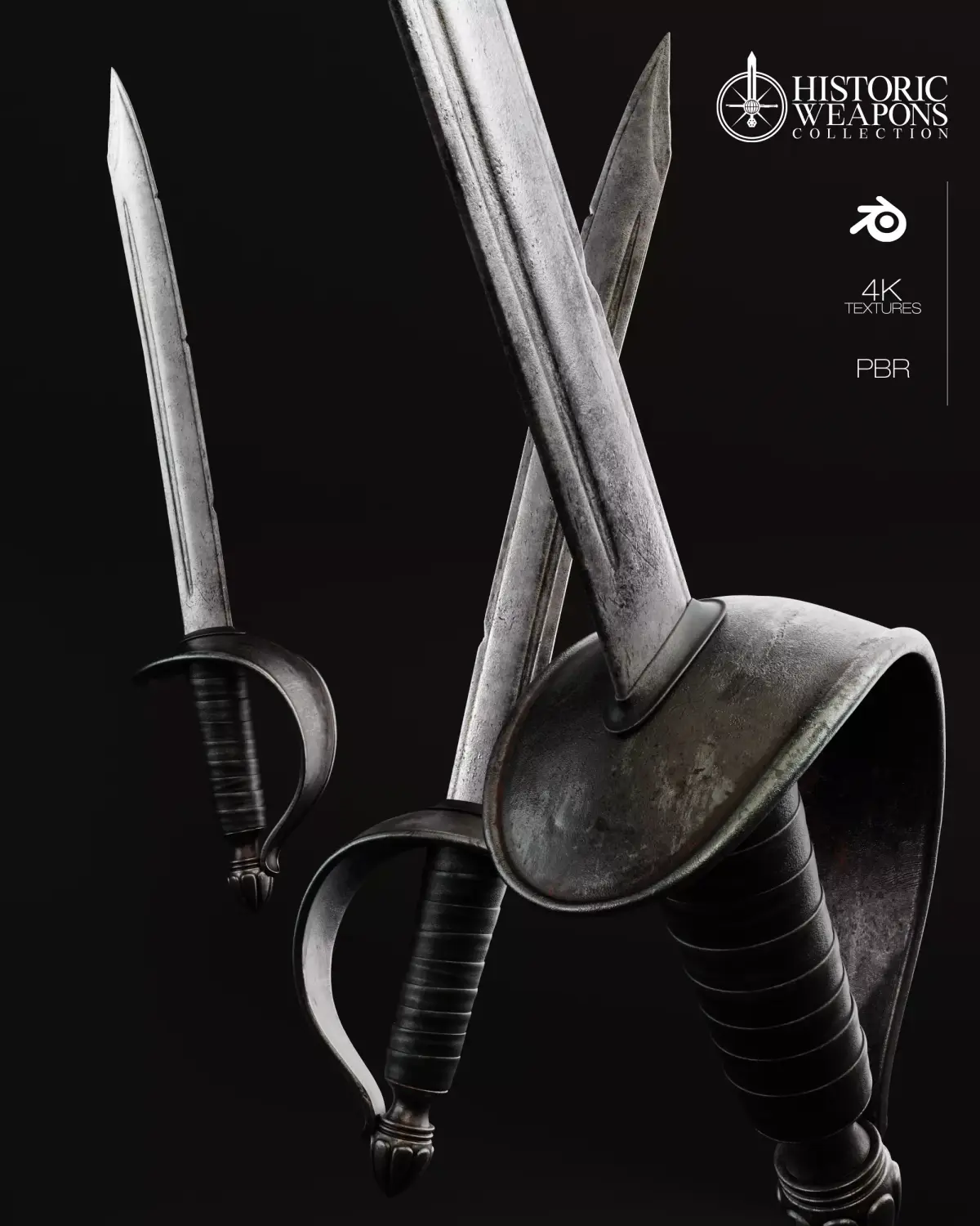 17th Century Boucan Knife Pirate Sword 3D model