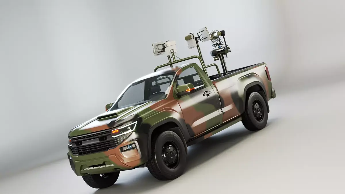 Anti Drone Pickup Truck 3D model