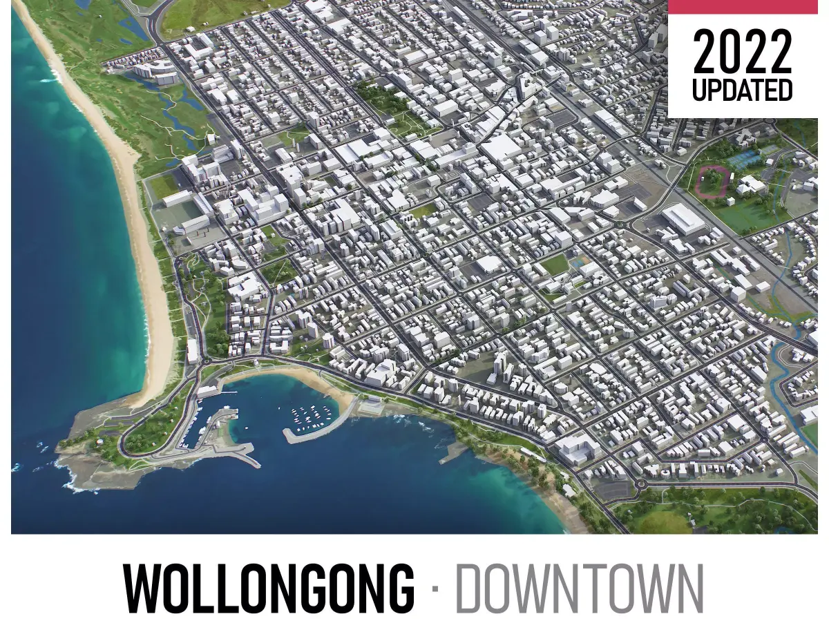 Wollongong Low-poly 3D model