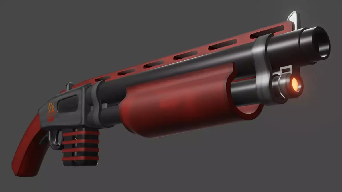 Stylized Pump Shotgun Low-poly 3D model