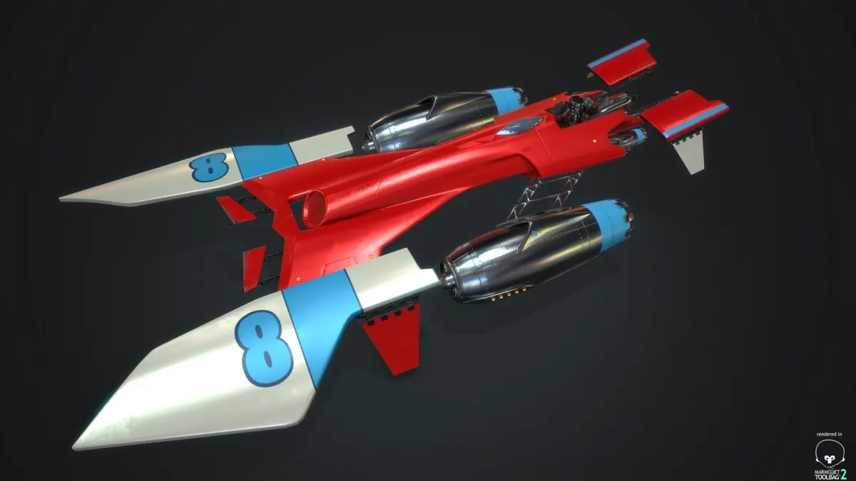 MsRacer Low Poly PBR plane Low-poly 3D model