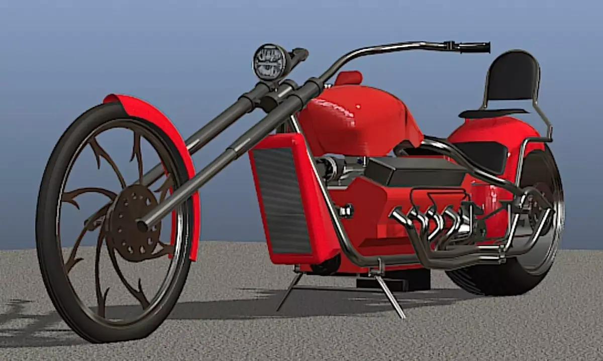 Custom V8 Chopper - High Poly 3D Model 3D model