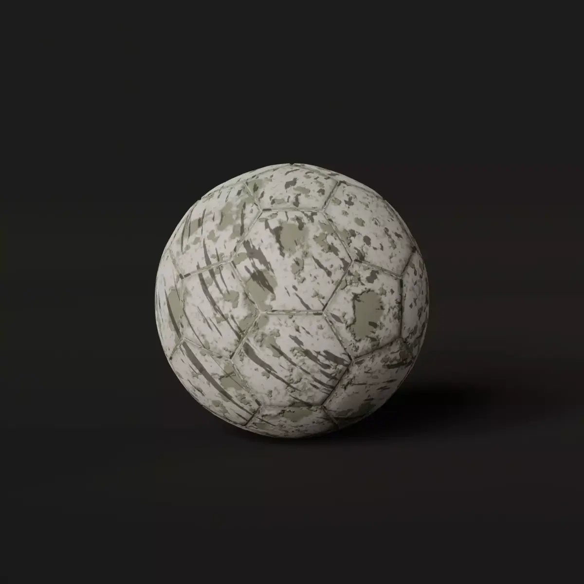 Worn football Low-poly 3D model