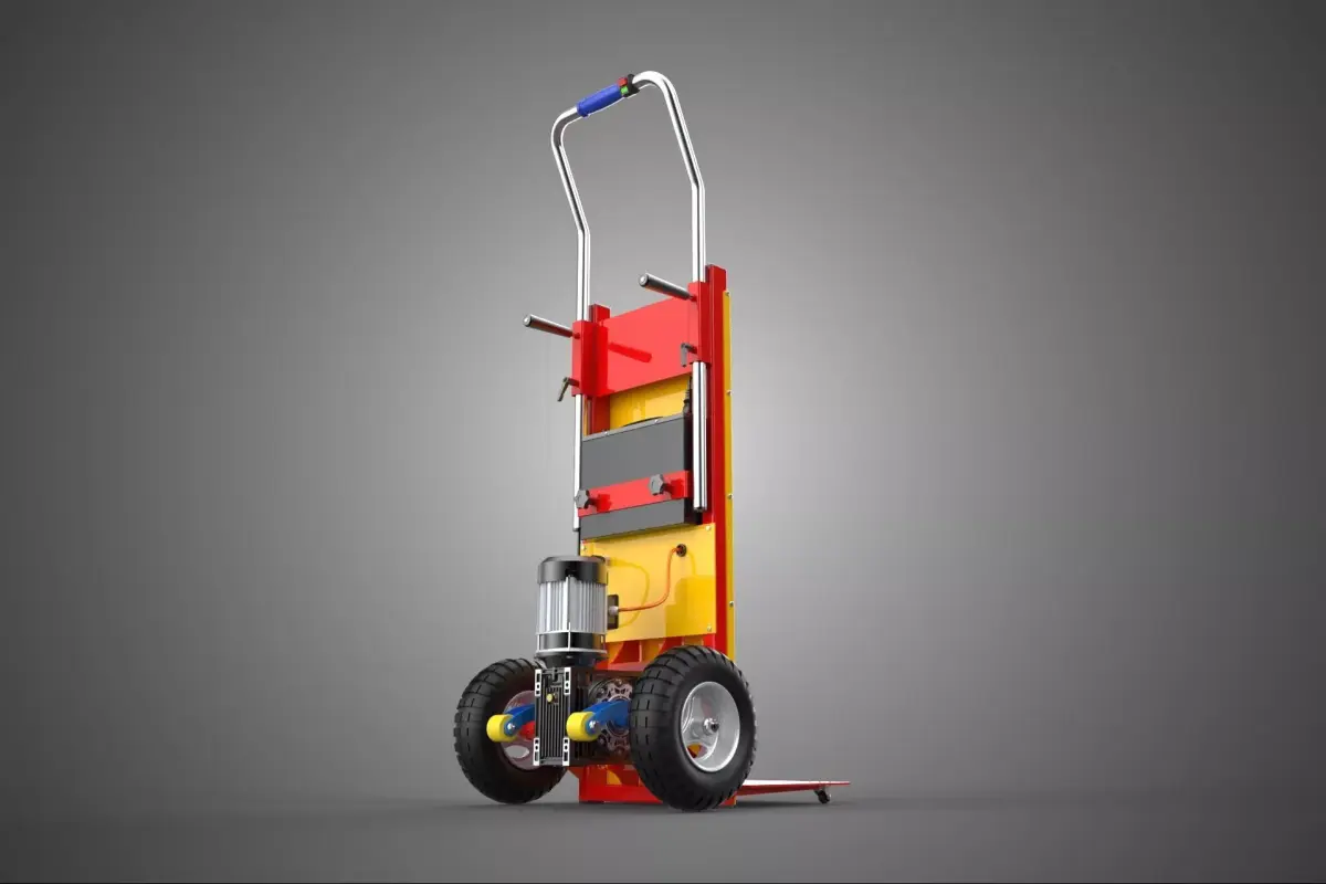 ELECTRIC POWER ASSISTED ENGINE HAND TRUCK STAIR CLIMBING CART 2 3D model