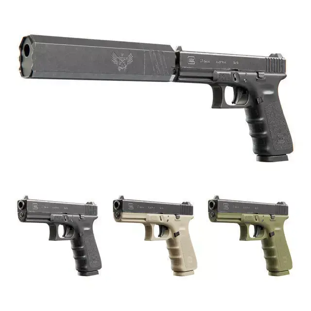 Glock 17 with Silencer 3D model