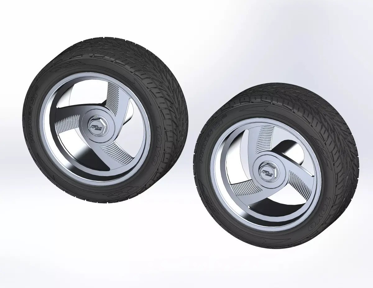 Custom wheels HRBB TriFan for your scale model 3D print model