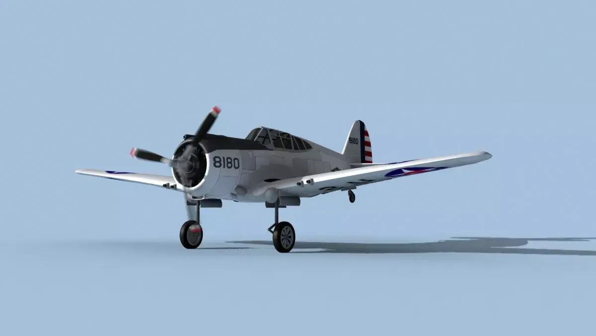 Curtiss P-36C Hawk V02 USAAF 3D model