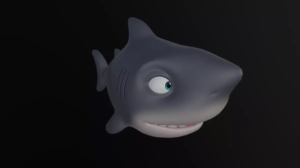 Asset - Cartoons - Animal - Shark Low-poly 3D model