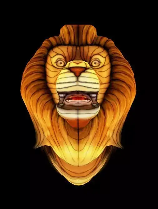 Lion head stylized Low-poly 3D model