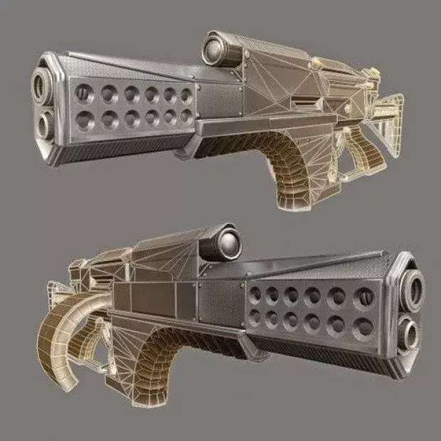 Sci-Fi Futuristic Blaster Rifle - Game Ready - 3D Print 3D print model