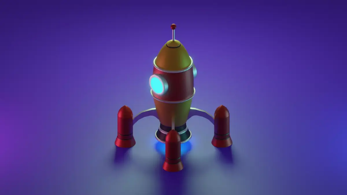Cartoon Rocket Low-poly 3D model 5