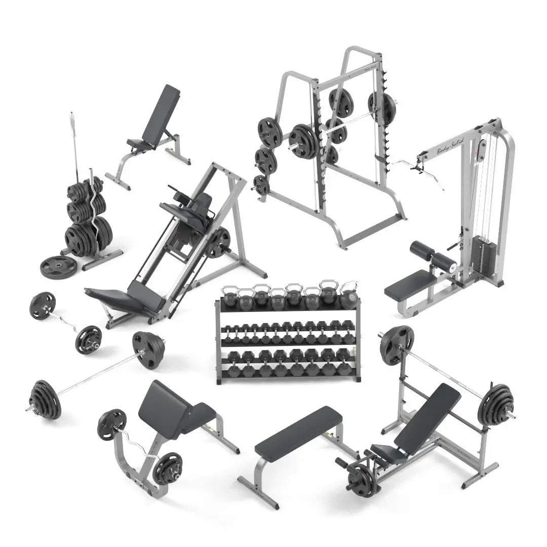 Large set for the gym by Bodysolid 3D model