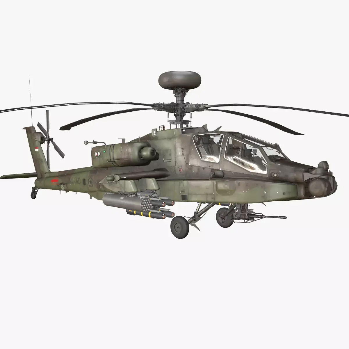 Apache AH-64E Guardian Indonesia Basic Low-poly 3D model