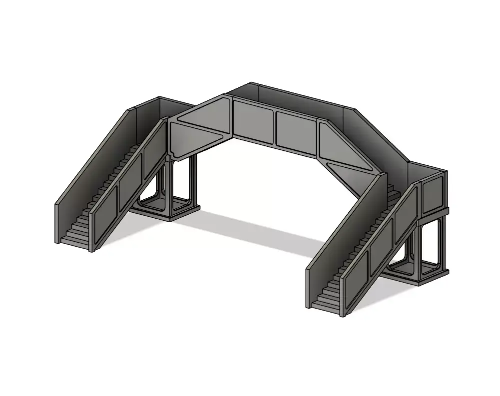 Model Railway Concrete Platform Footbridge 3D print model