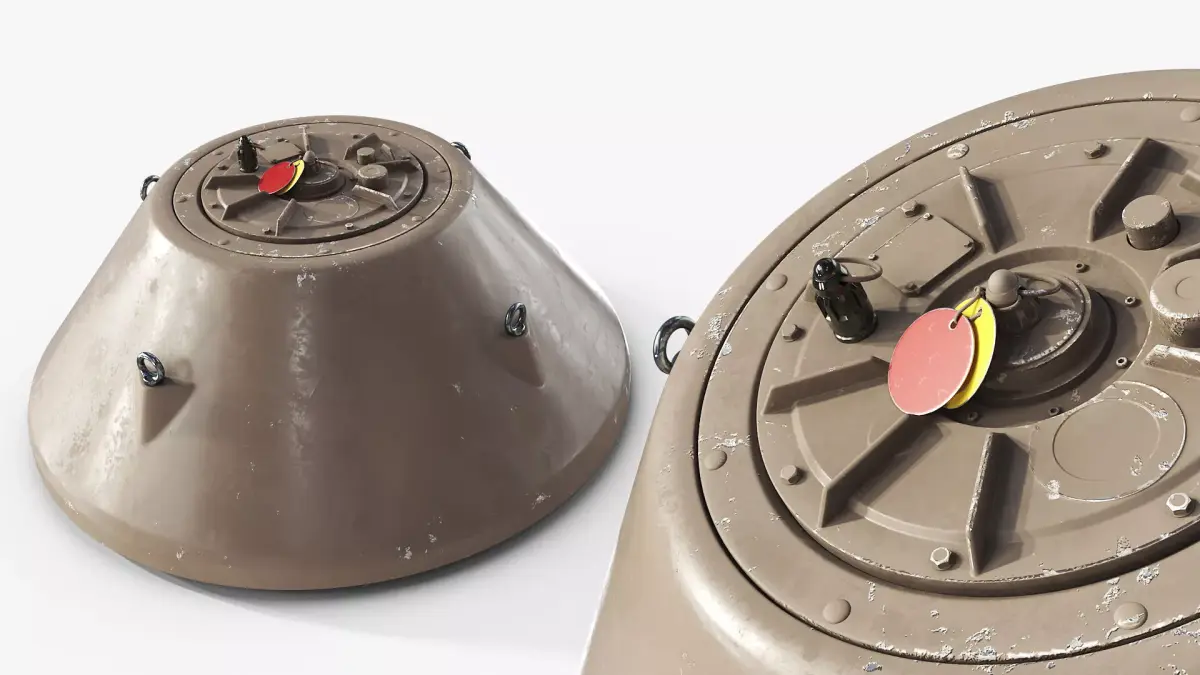 Cone-Shaped Bottom Influence Sea Mine Sand 3D model