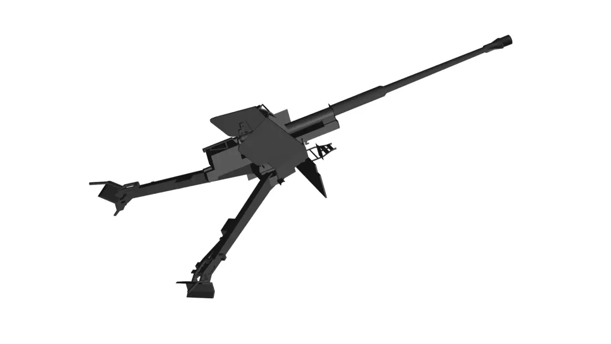 PaK 43 anti-tank gun 3D model
