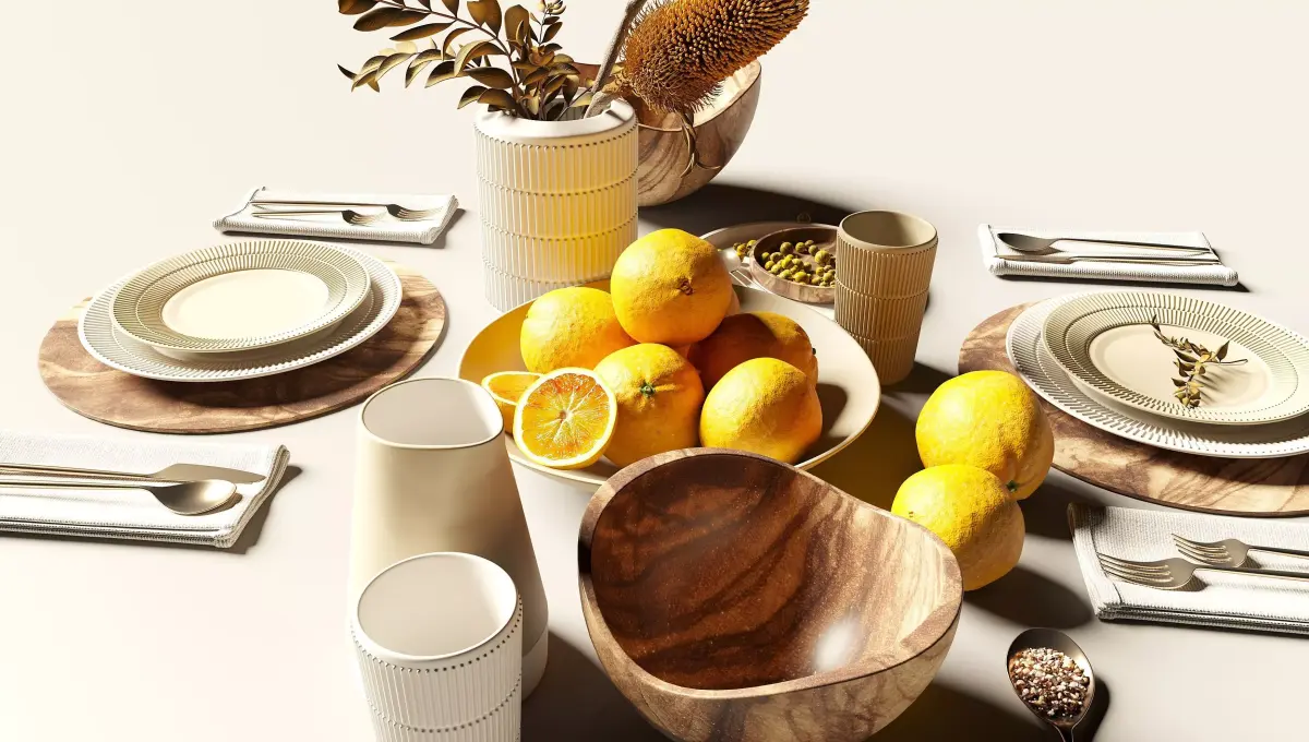 Lemons as part of the table setting 3D model