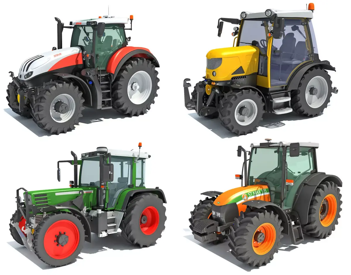 Farm Tractor Collection 3D Model Pack