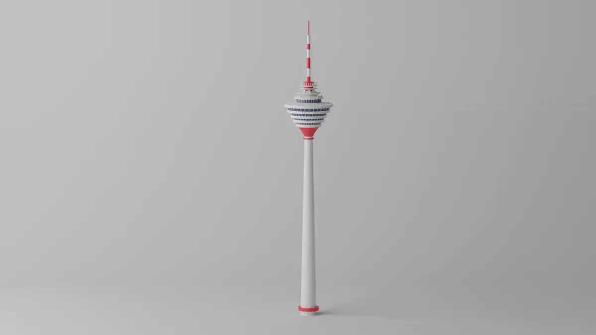 Malaysia Kuala Lumpur Tower Landmark Low-poly 3D model