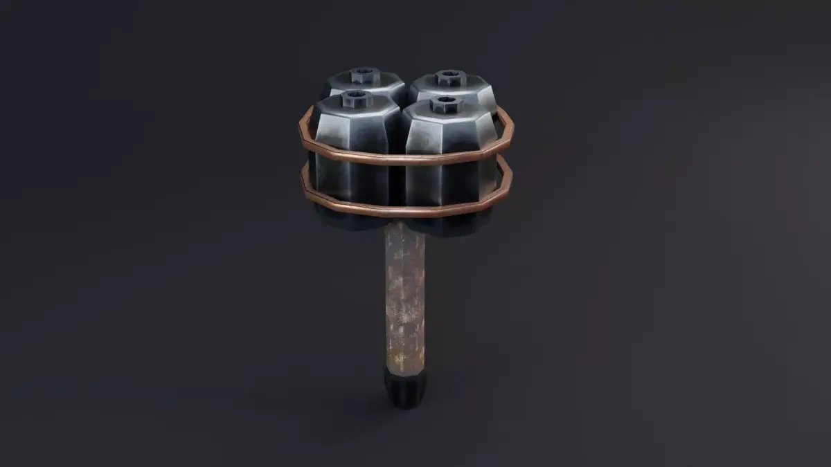 Bomb Game Ready - Low Poly 3d Model hammer Low-poly 3D model