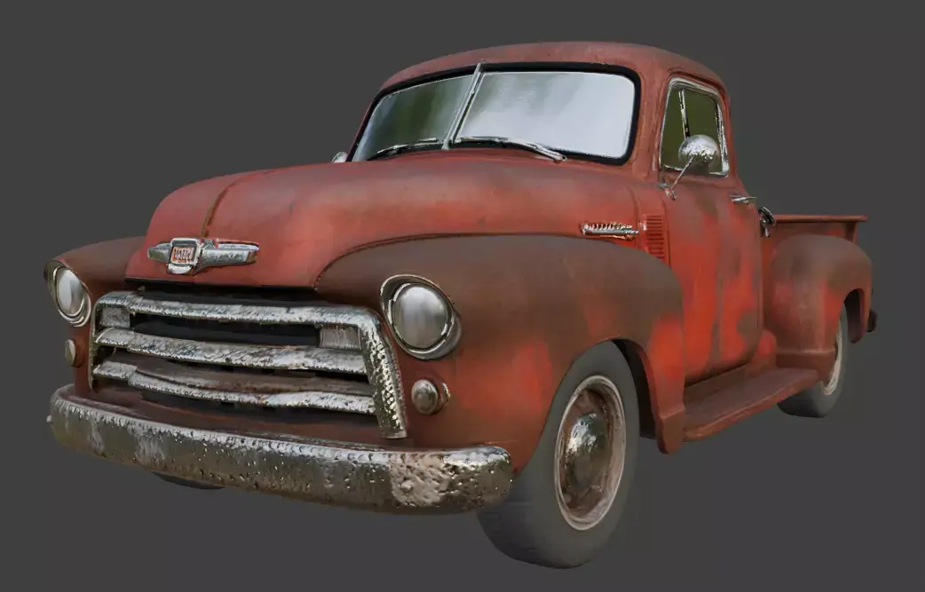 Vintage Rusty Pickup Truck 3D Model 3D model 28